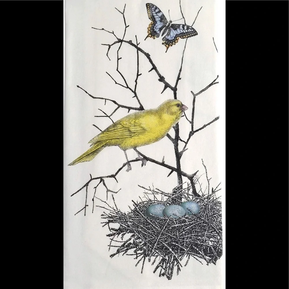 MONTGOMERY STREET FLOUR SACK TOWEL: BIRD WITH NEST
